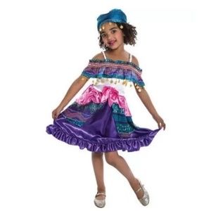 Girls FORTUNE TELLER GYPSY Halloween costume dress Scarf  Size Medium 8/10  NWT